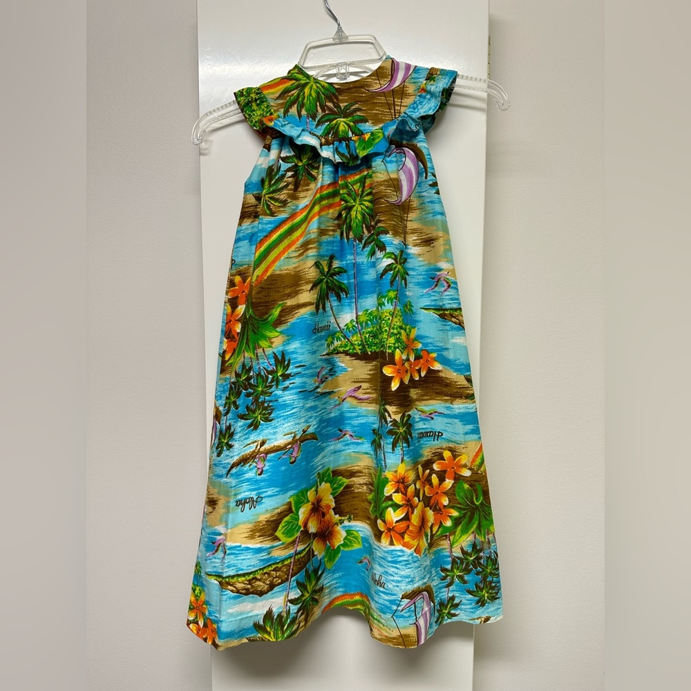 Pacific Isle Creations Girl's Hawaiian Print Maxi Dress - Size 4
